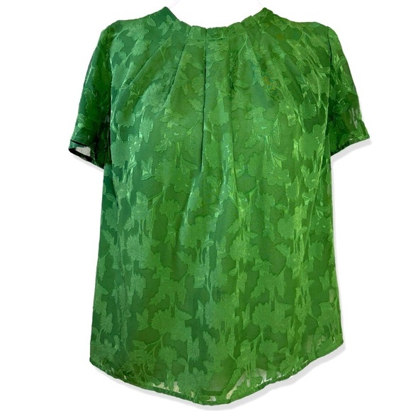 ⭐️ANN TAYLOR FACTORY Green Blouse with Gathered Neckline - Picture 1 of 6